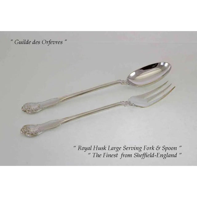 New Royal-Husk Silverplate Flatware Set for 12- 75 Pieces For Sale - Image 9 of 13