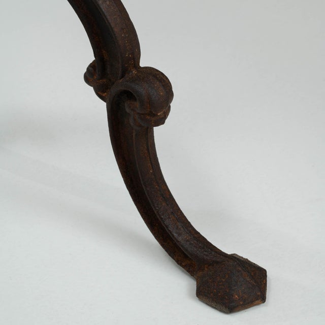 Brown 1900s French Metal Side Table With Wooden Top For Sale - Image 8 of 18