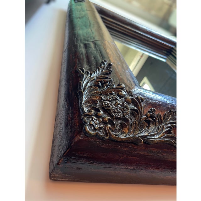 Ornate Antique-Style Mirror: Portuguese-Inspired Design With Intricate Detailing For Sale - Image 4 of 10