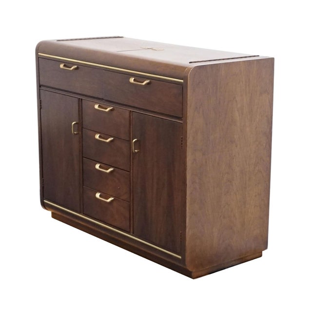 THOMASVILLE FURNITURE Founders Collection Asian Inspired 72" Flip-Top Server Buffet 22121 35.5" High Leaves Closed: 44.25"...