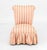 Pink and Beige Striped Silk Blend Upholstered Slipper Chair. 31" H x 22" W x 24" D; seat: 13" H. Provenance: From a...