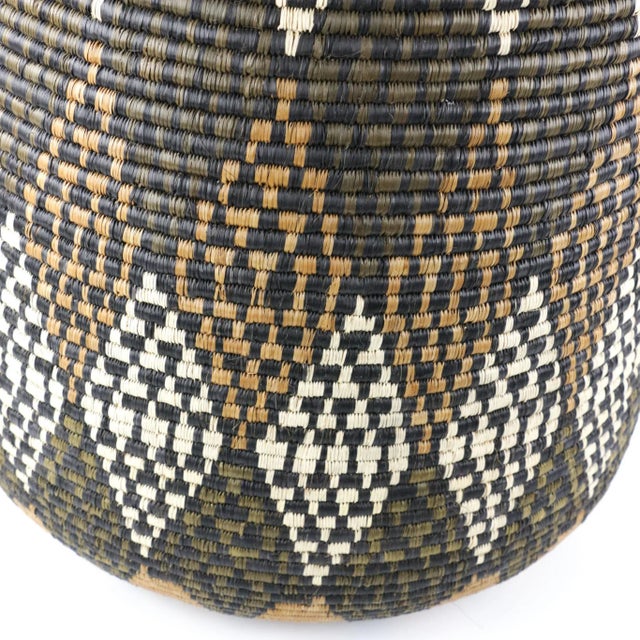 Textile Early 21st Century Large South African Contemporary Lidded Basket 33"x17" For Sale - Image 7 of 11