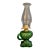 Vintage Hollywood Regency l.e. Smith Emerald Green Moon & Star Glass Finger Oil Lamp Brass Burner Chimney For Sale