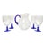 Late 20th Century Libbey Blue Pitcher and Goblet Glasses Iced Tea - Set of 5 For Sale