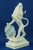 White porcelain sculpture depicting a rampant lion with a shield bearing the blue and white checkered pattern of the...