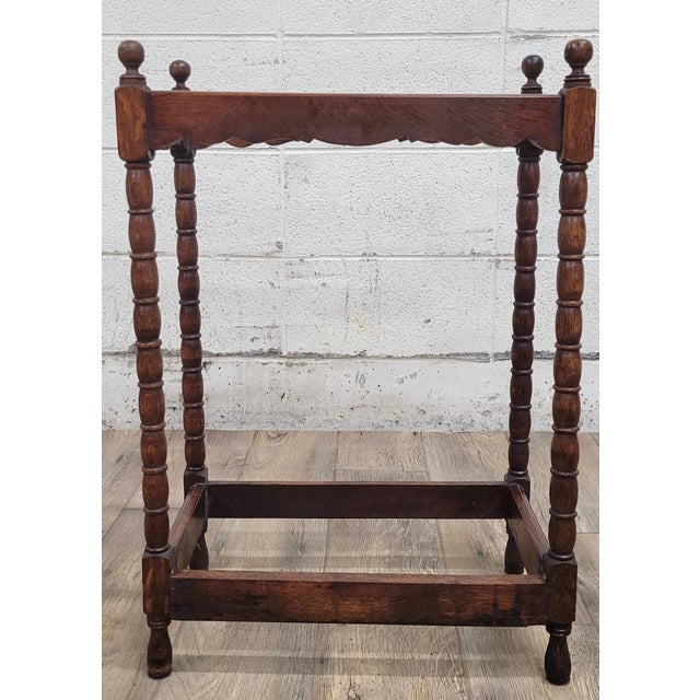 Antique Bobbin Turned Umbrella Stand Walking Stick Stand Hall Stand For Sale - Image 4 of 10