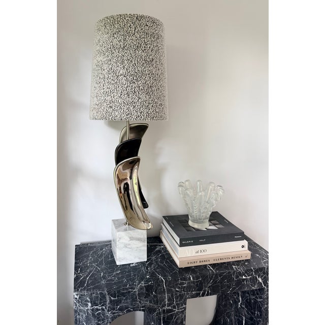 Mid-Century Modern 1960s Laurel Lamp Company Sculptural Table Lamp With Custom Bisson Bruneel Shade For Sale - Image 3 of 15