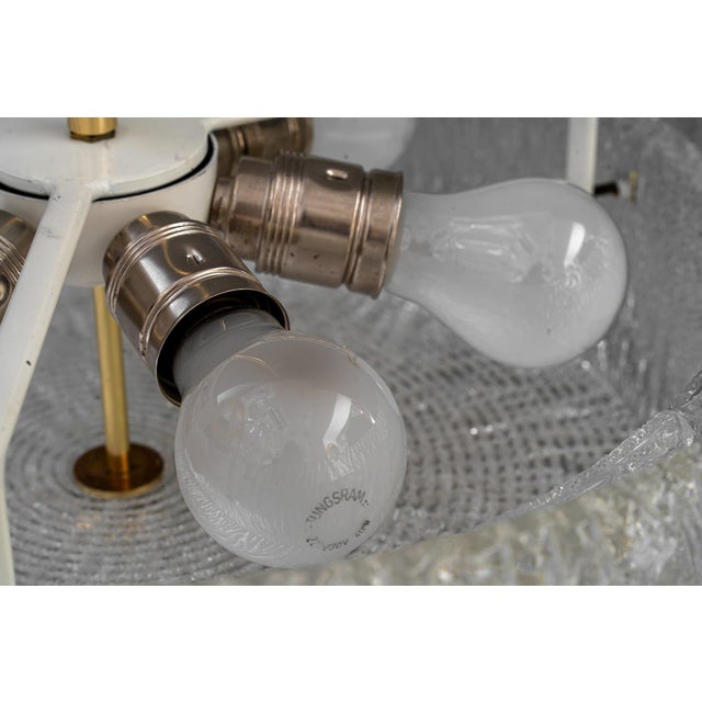 Round Textured Glass Ring and Brass Pendant Lamp by J. T. Kalmar, 1950s For Sale - Image 13 of 18