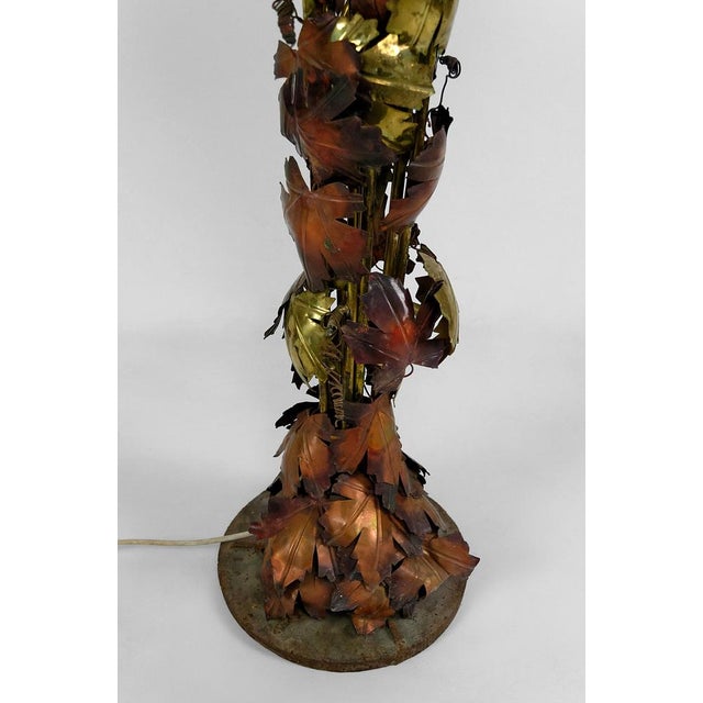 Vintage Hollywood Regency Vine Floor Lamp in Patinated Metal, 1960 For Sale - Image 6 of 16
