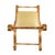 French-Style Giltwood Upholstered Curule Vanity Bench in Pale Gold Damask For Sale - Image 4 of 9