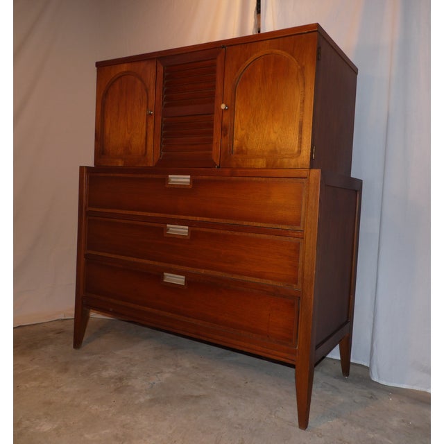 Vintage Mid Century Modern Basic Witz Highboy Dresser Gentleman's Chest