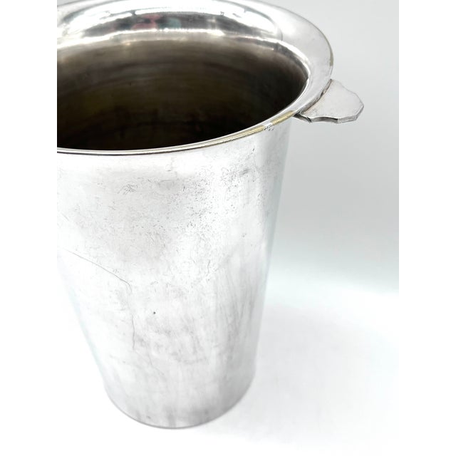 Silver Large French Art Deco Champagne Cooler in Silver-Plated Brass, 1930s For Sale - Image 8 of 15