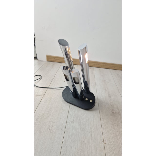 Table Lamp Mod T443 in Chrome with Four Lights by Mario Faggian for Lights, 1954 For Sale - Image 10 of 16