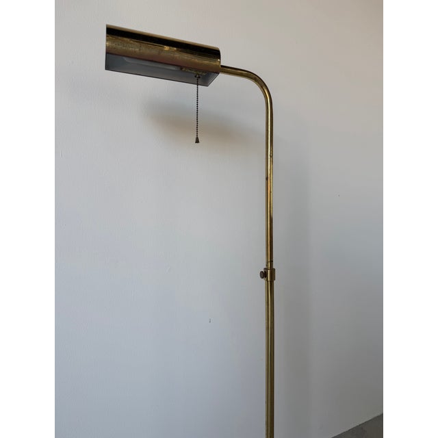 1970s Mid-Century Modern Koch & Lowy Style Adjustable Brass Floor Lamp For Sale - Image 10 of 12