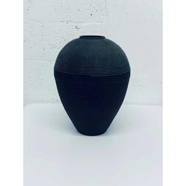 Paper Postmodern Black Corrugated Cardboard Vase by Flute, Chicago For Sale - Image 7 of 13