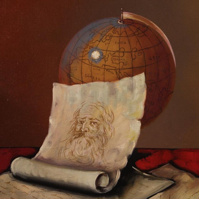 Textile Still Life with Musical Instruments, 1980, Mixed Media on Canvas, Framed For Sale - Image 7 of 16