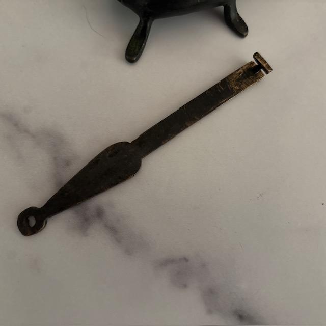 Early 20th Century Unusual Metal Turtle Tortoise Lock and Key For Sale - Image 4 of 4
