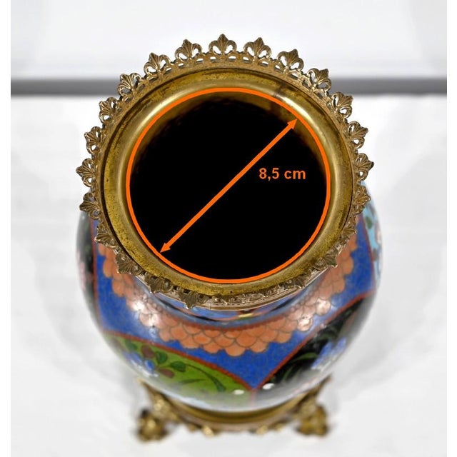 Antique Gold and Emaux Bronze Vase For Sale - Image 17 of 18