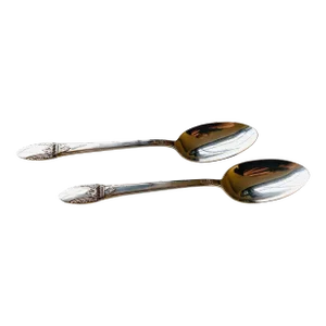 1930's Vintage Floral Rogers Silver Plated "First Love"Pattern Serving Spoons- Set of 2