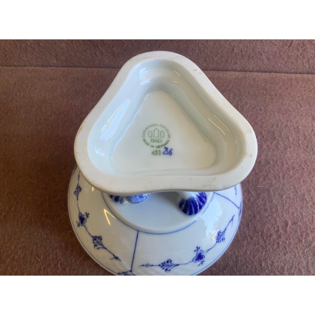 1960s Bing & Grondahl Traditional Blue Candy Bowl on a Dolphin Foot For Sale In Naples, FL - Image 6 of 6