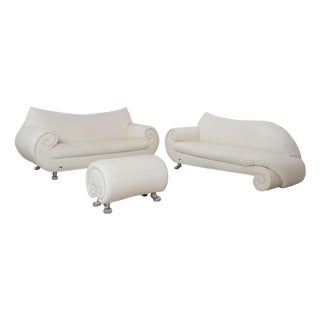 Leather Gaudi Three-Seater Sofa, Chaise Lounge, and Ottoman from Bretz, Set of 3 For Sale