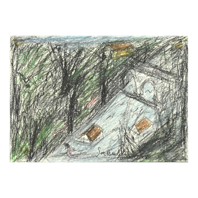 Nazareno Gattamelata, Tiber, Oil Pastels, 1980s For Sale