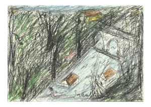 Nazareno Gattamelata, Tiber, Oil Pastels, 1980s
