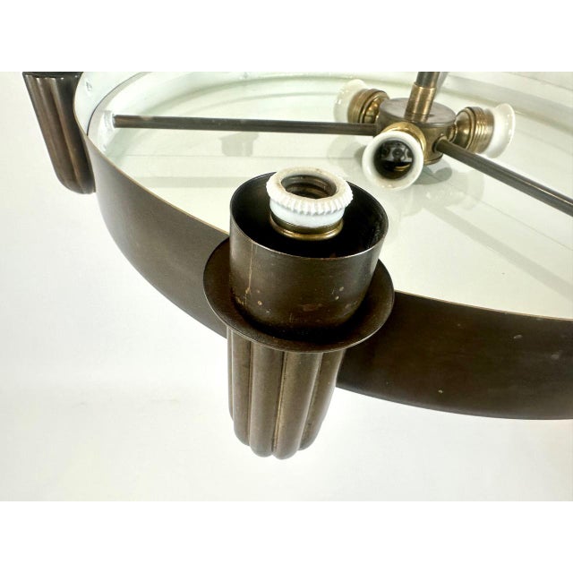 Arts and Crafts Bronze 6-Arm Chandelier, 1910s For Sale - Image 13 of 16