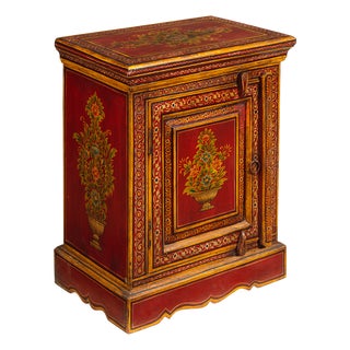 Red and Gold Side Cabinet, 1940s For Sale