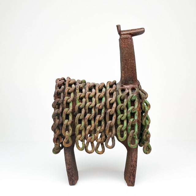 Industrial Vintage Brutalist Metal Llama Sculpture | Signed Robert Cumpston | Late 20th Century For Sale - Image 3 of 11