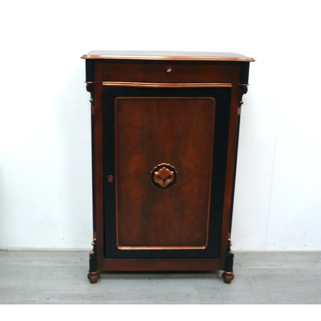 Edwardian Vertiko Tallboy Cabinet in Mahogany and Black, 1890s For Sale - Image 9 of 9