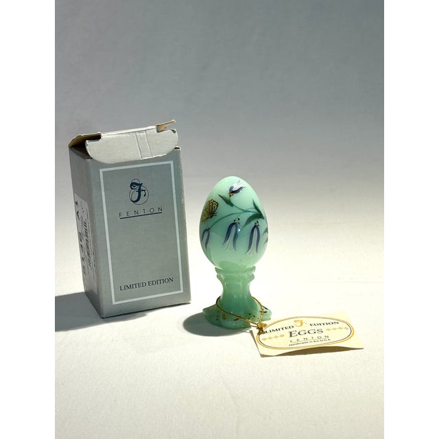 Fenton Limited Edition 25 of 3000 Sea Green Egg with Original Box & Tag