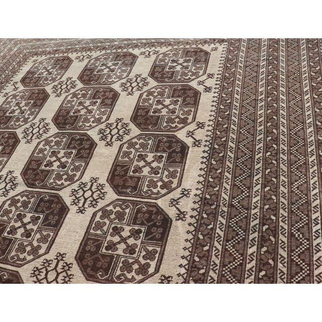 Vintage Turkomen Ersari Rug in Wool With All-Over Repeating Gul Design 8'5 X 11'9 For Sale - Image 10 of 13