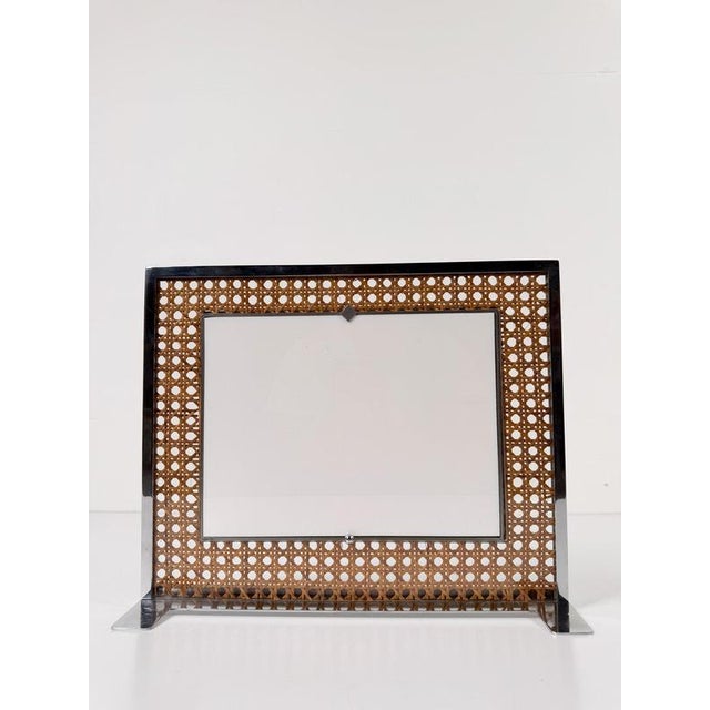 Picture Frame in Acrylic Glass, Cane Webbing and Chrome in the style of Christian Dior, 1970s For Sale - Image 12 of 18