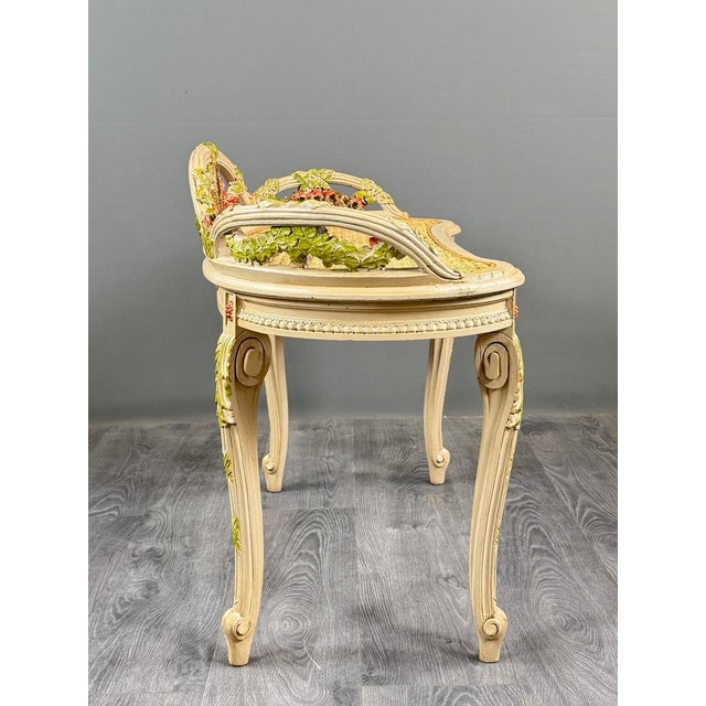 Beige 19th Century Louis XV Bench in Painted Wood and Caning For Sale - Image 8 of 13