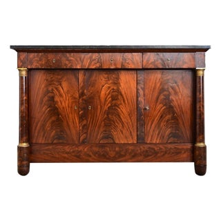 French 19th Century Mahogany Empire Enfilade with Marble Top For Sale