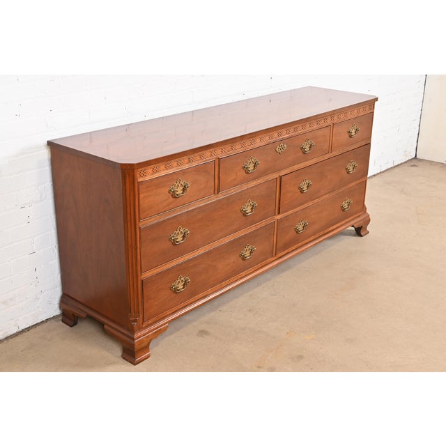 Baker Furniture Company Baker Furniture Chippendale Carved Mahogany Long Dresser or Credenza For Sale - Image 4 of 12