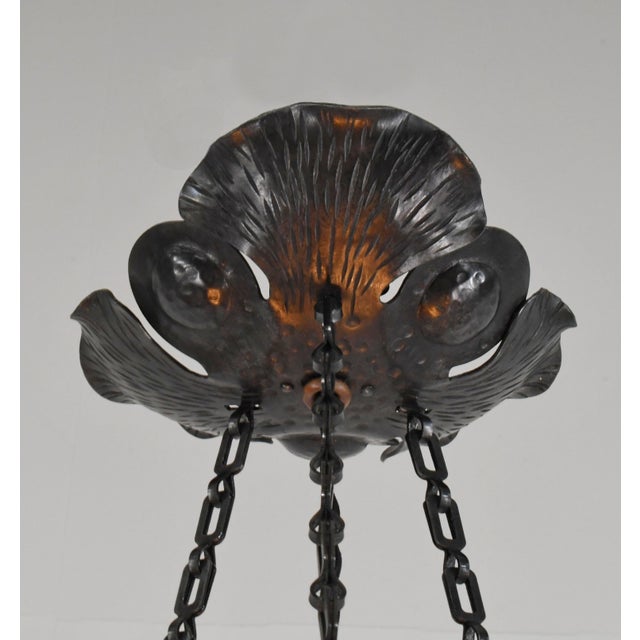 French Art Deco Pendant Light by Daum & Majorelle - 1925 Cameo Chandelier France For Sale - Image 12 of 14