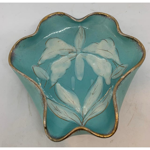 1960s Vintage Italian Lolk 24k Gold Trim Candy Dish For Sale - Image 5 of 5