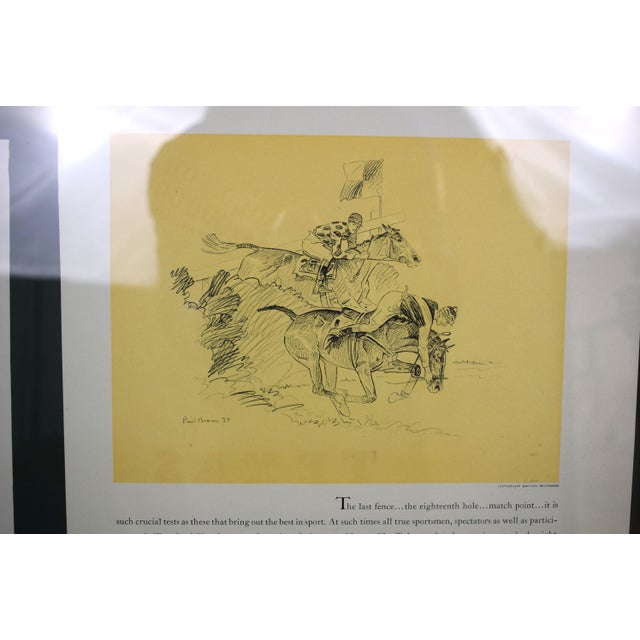 Mid 20th Century Brooks Brothers X Paul Brown Equestrian 3 Vintage C1937 Adverts in Gilt Frame For Sale - Image 5 of 5