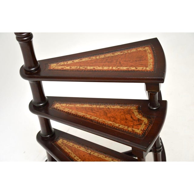 Brown Antique Georgian Library Steps, 1930s For Sale - Image 8 of 10