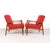 Vintage Danish Wooden Armchairs with Coral Fabric, 1950s, Set of 2 For Sale - Image 13 of 13