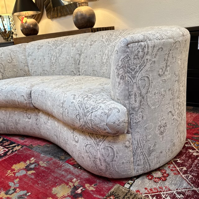 Vladimir Kagan Style Paisley Print Loveseat For Sale - Image 11 of 12