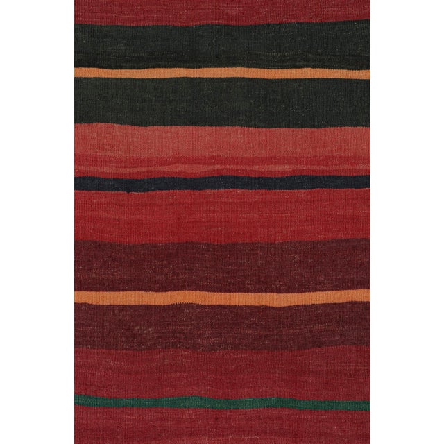 Vintage Karadagh Persian Kilim in Red With Multicolor Stripes by Rug & Kilim For Sale In New York - Image 6 of 7