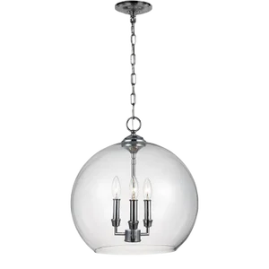 Sean Lavin By Visual Comfort Studio Lawler Orb Pendant in Chrome