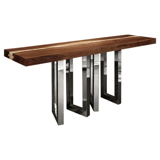 Small Il Pezzo 6 Nickel Console Table by Il Pezzo Mancante For Sale - Image 10 of 10
