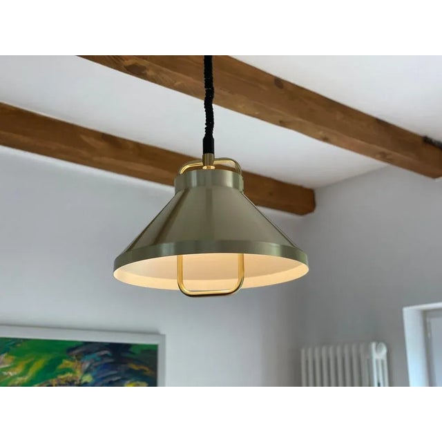 Gold Vintage Danish Pendant Lamp by Jo Hammerborg for Fog & Morup, 1960s For Sale - Image 8 of 11