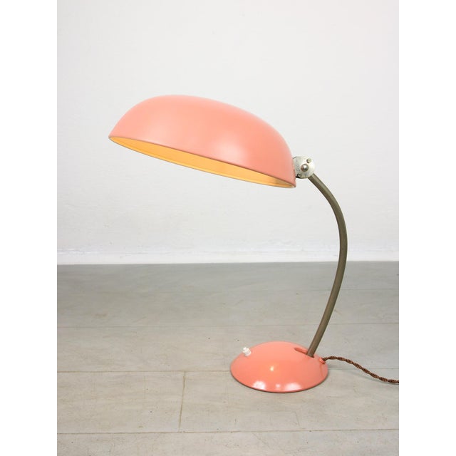 Bauhaus Salmon Table Lamp, 1930s, in Restored conditions. Designed 1920 to 1949 European Plug (up to 250V).The wiring of...