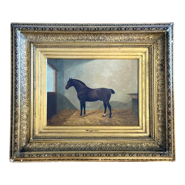 19th Century Equestrian Oil Painting of “Wildfire” For Sale