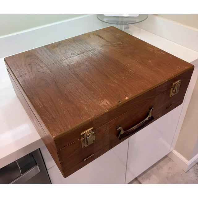 Mid 20th Century Complete Set 12 Person Vintage Thai Bronzeware & Teak Case – 144 Pieces For Sale - Image 15 of 17